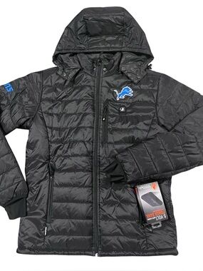 ActionHeat Detroit Lions 5V Men's Puffer Battery Heated Jacket Sz L NWOT